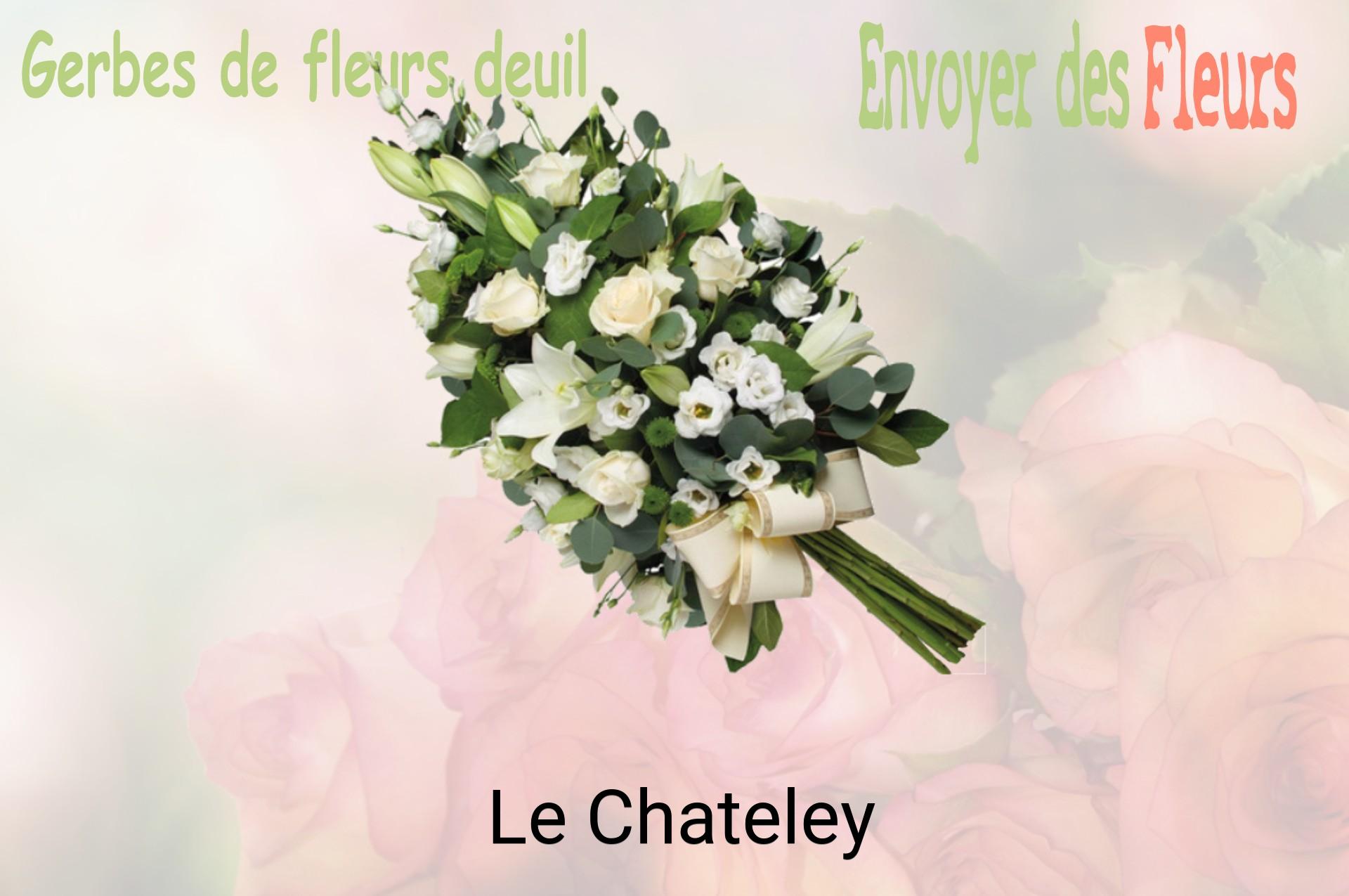 Gerbe de fleurs de deuil livrée à Le Chateley